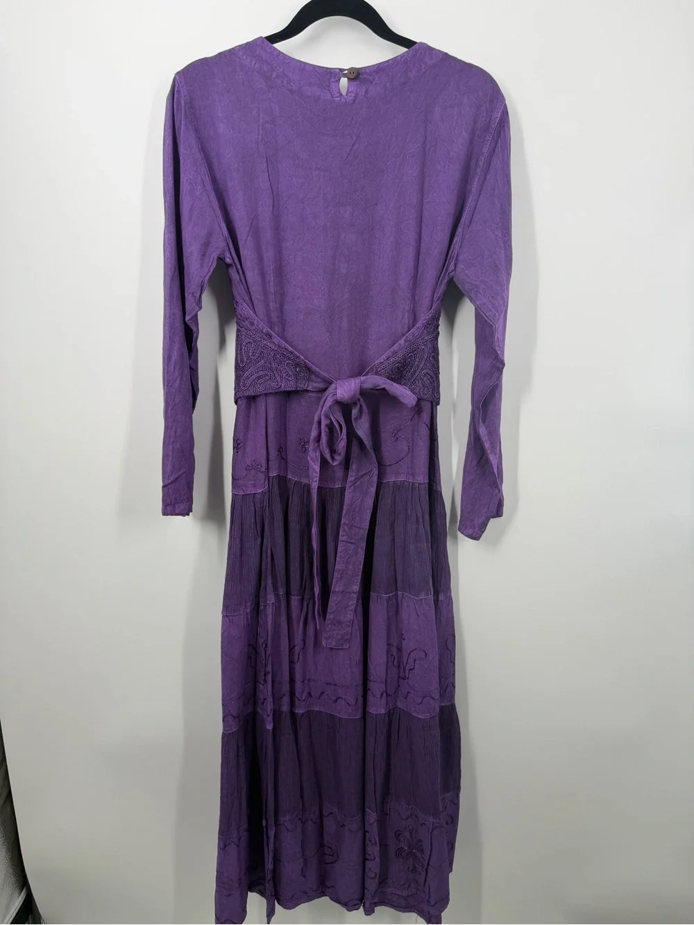 Vintage Whimsy Goth Purple Maxi Long sleeve dress - Picture 11 of 12
